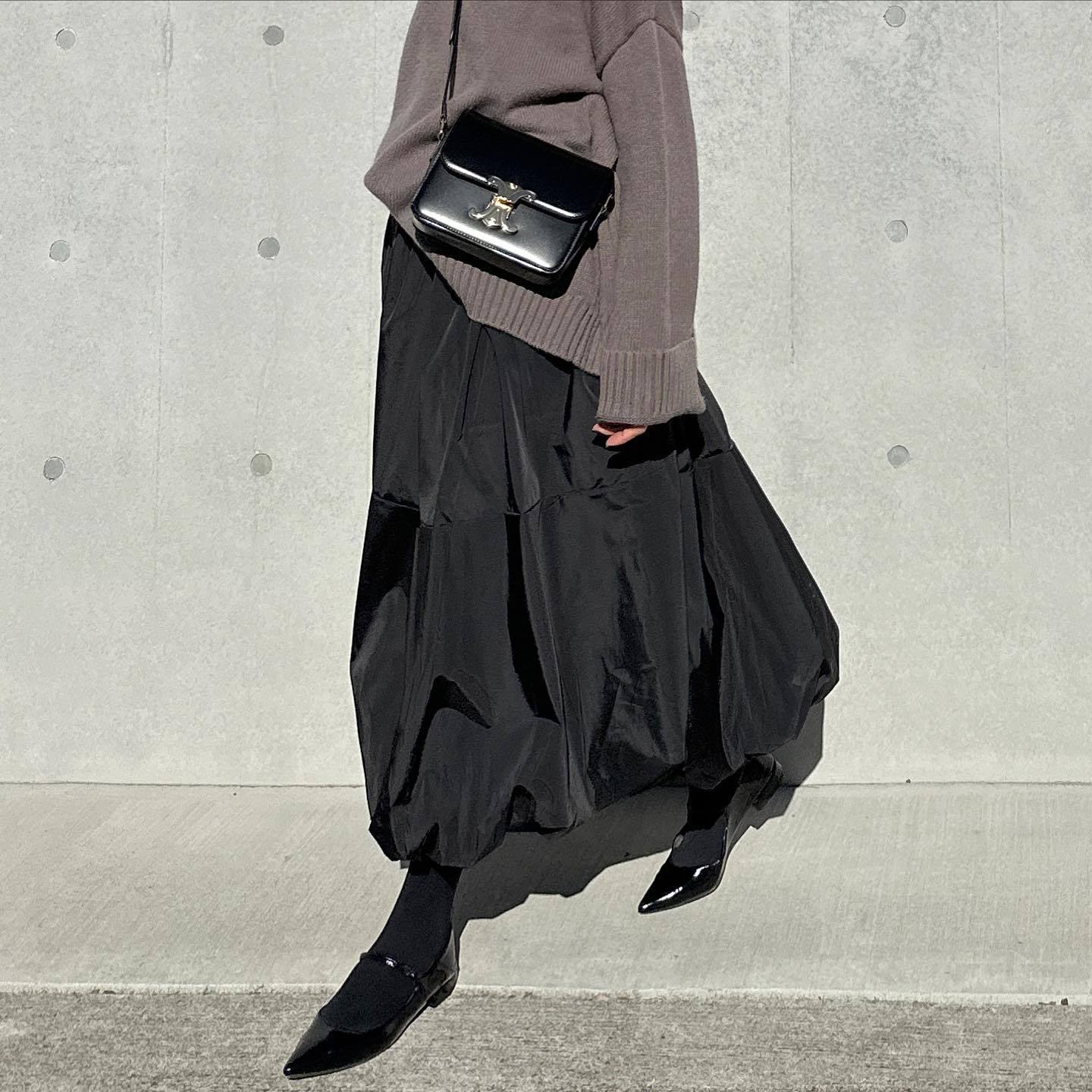 Patchwork Lantern A-line Skirt | same ANTHEM® - Black / One Size