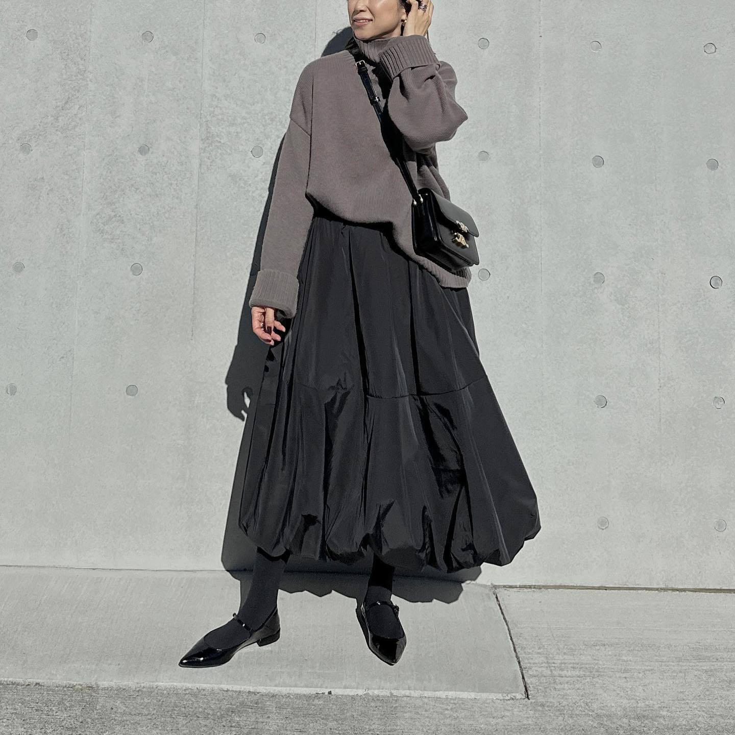 Patchwork Lantern A-line Skirt | same ANTHEM® - Black / One Size