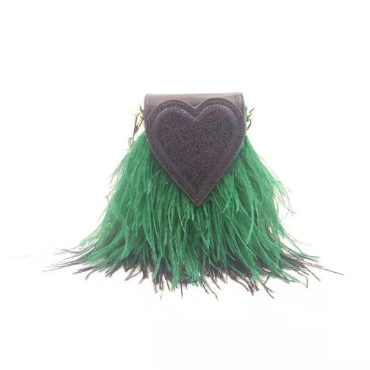 Peach Heart Feather Bag – Soulmate Streetwear for Besties | same ANTHEM - Peacock Blue