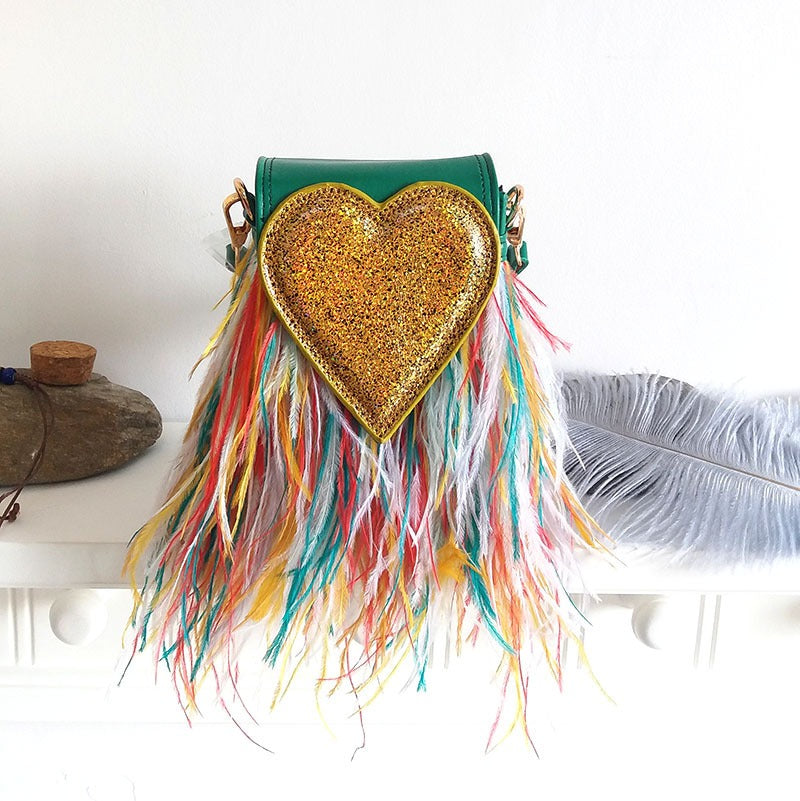 Peach Heart Feather Bag – Soulmate Streetwear for Besties | same ANTHEM