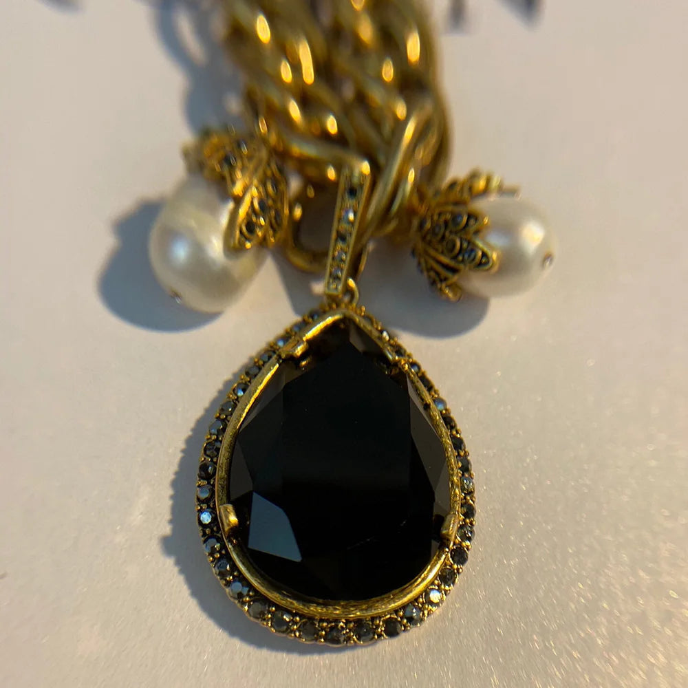 Pearl Pendant Chunky Necklace – same ANTHEM. Vintage Romance with Street Soul - Gold