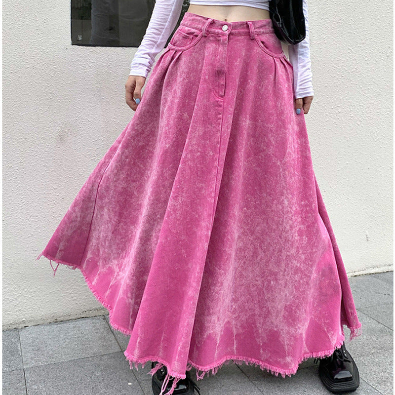 Pink A-Line Skirt – Casual Loose Streetwear for Soulmates | same ANTHEM - Peach Pink / L - Skirt