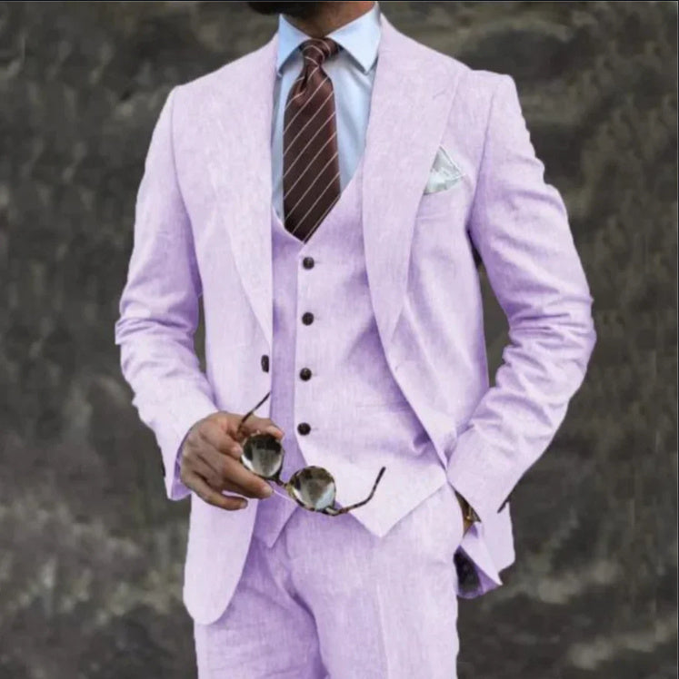Pink Business Casual Three-Piece Suit – Modern Elegance | same ANTHEM