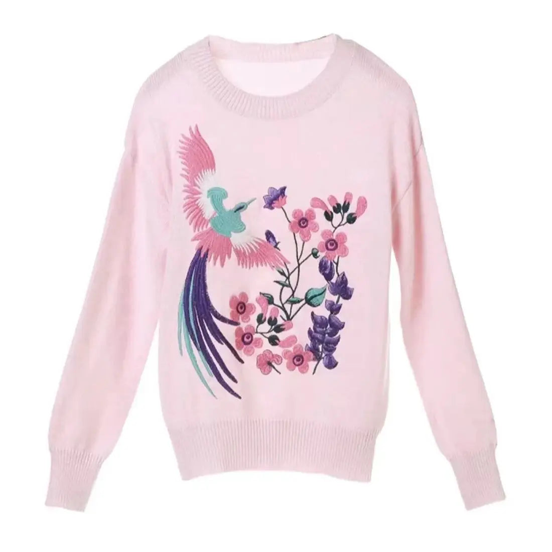Pink Embroidered Sweater – dreamy soulmate streetwear | same ANTHEM.