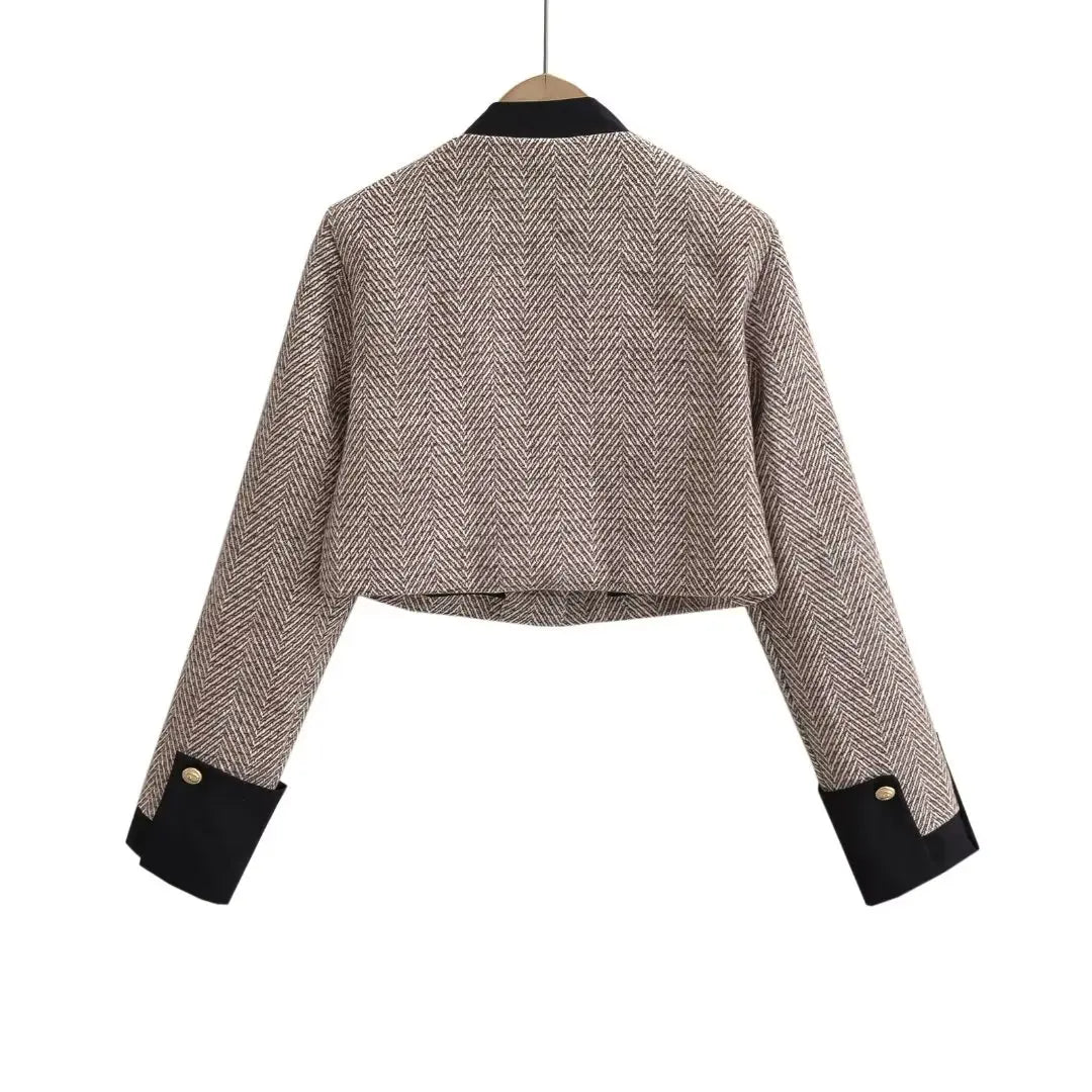 Plaid Cropped Tweed Blazer – Soulmate Streetwear Style | same ANTHEM