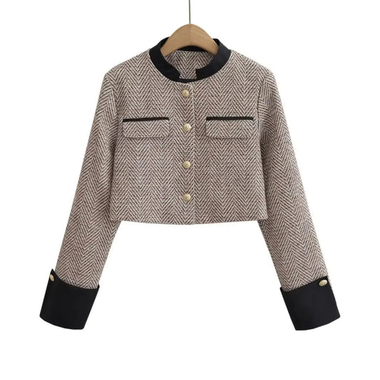 Plaid Cropped Tweed Blazer – Soulmate Streetwear Style | same ANTHEM