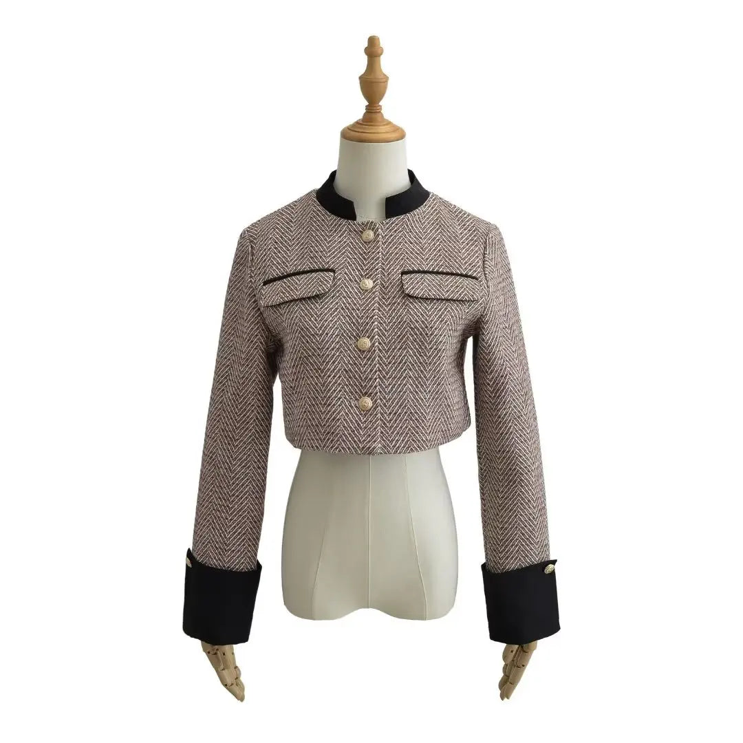 Plaid Cropped Tweed Blazer – Soulmate Streetwear Style | same ANTHEM