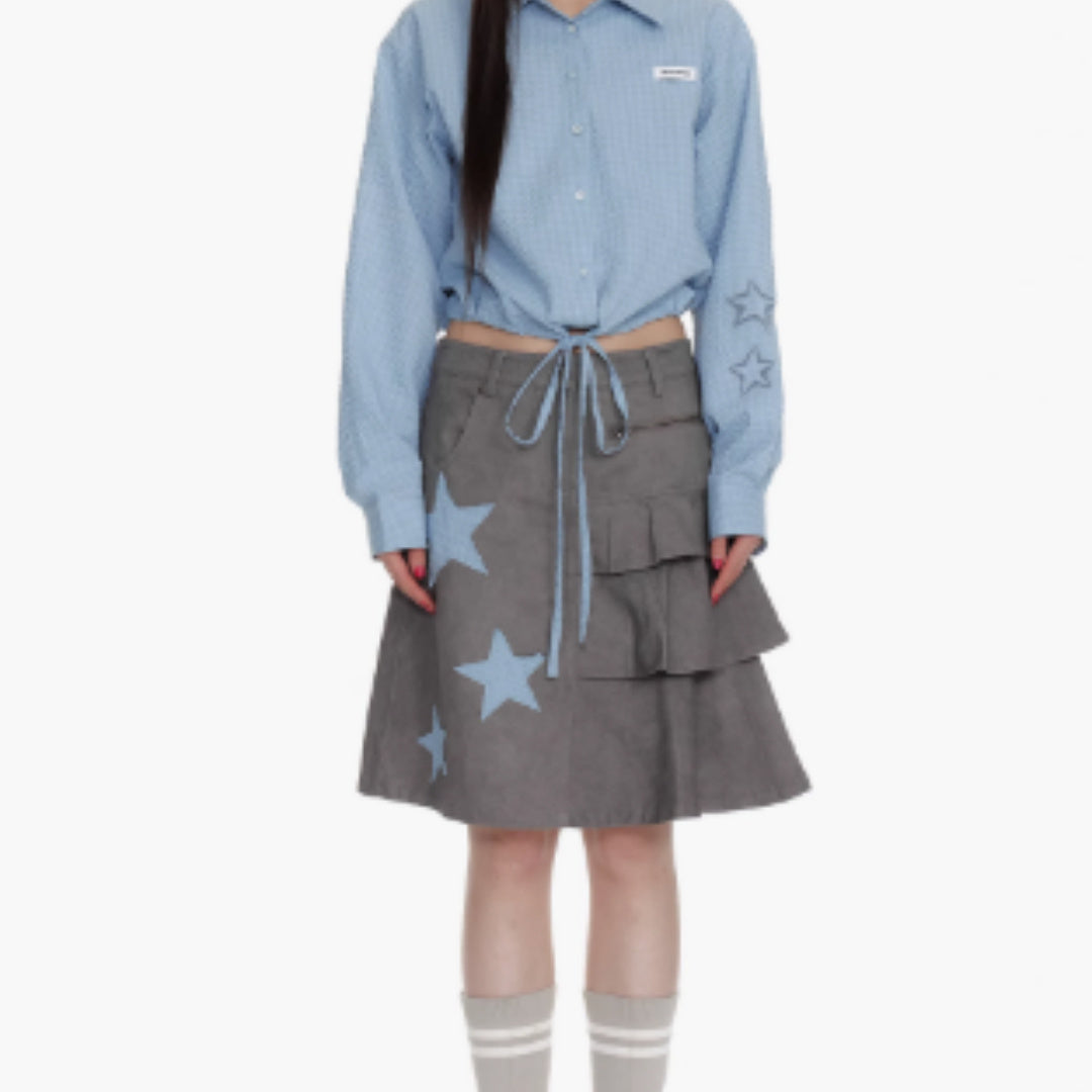 Plaid Patchwork Star Pleated Skirt – Stylish for Soulmates | Same ANTHEM