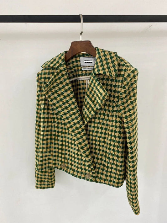 Plaid Suit Coat with Versatile Collar | same ANTHEM