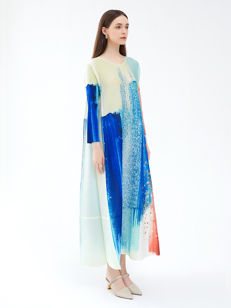 Pleated Ink Print Dress – Fall Fairytale Streetwear | same ANTHEM.