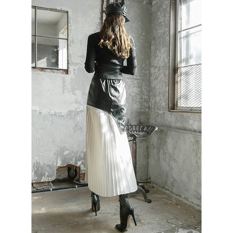Pleated skirt half length skirt - Bag