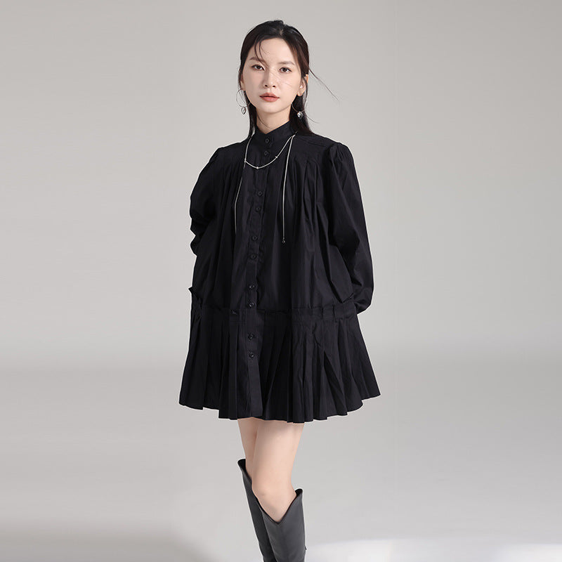 Pleated Oversized Blouse – Dreamy & Chic Layers | same ANTHEM - Black / One Size