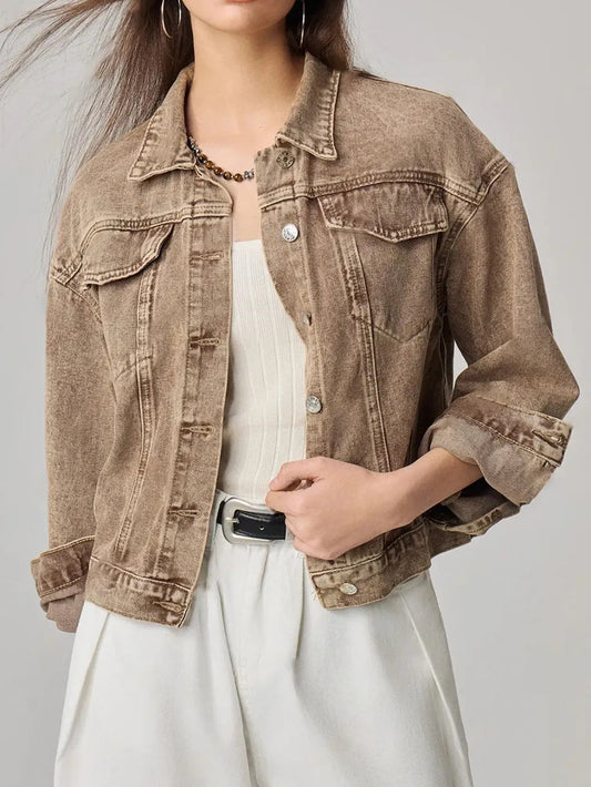 Pocketed Denim Jacket for Soulmates – same ANTHEM. - Camel / L
