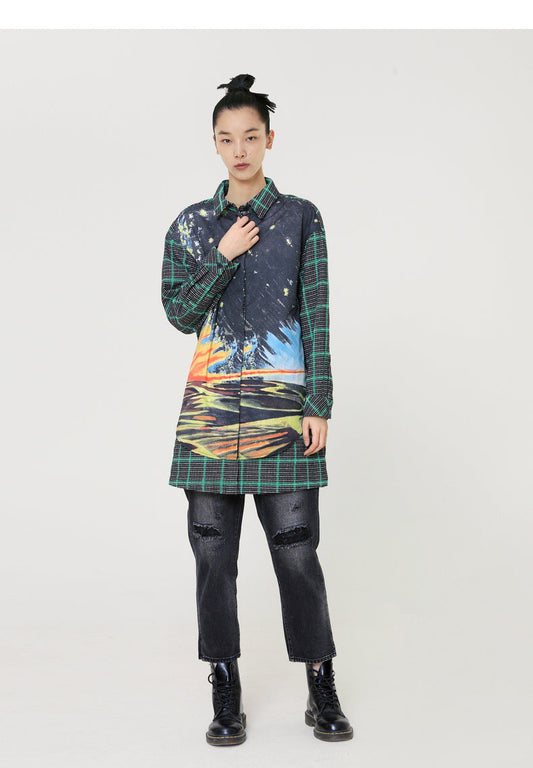 Printed Lapel Designer Shirt – Mid-Length Soulmate Streetwear | same ANTHEM
