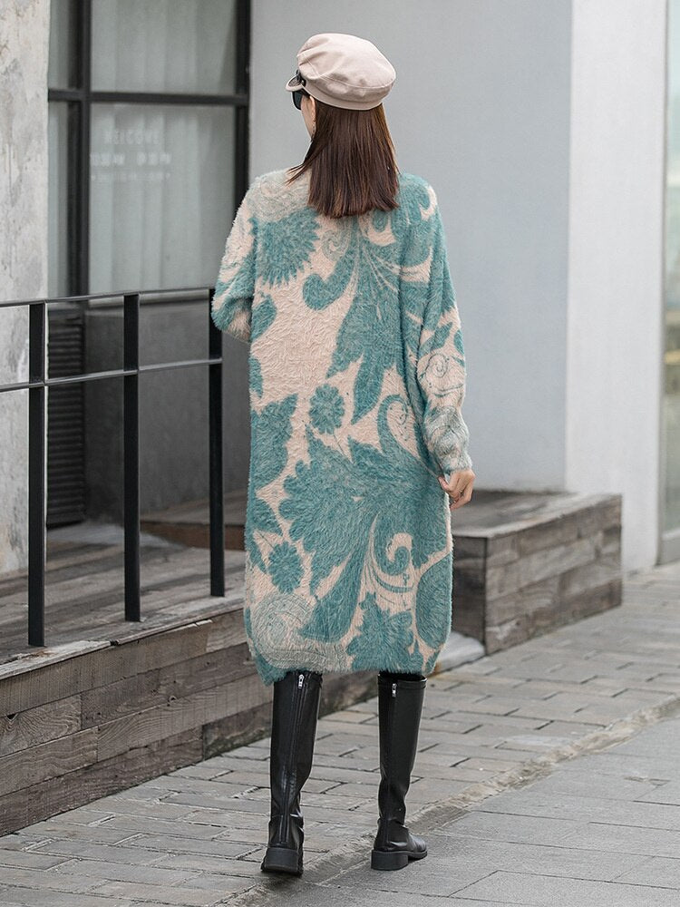 Printed Mink Fleece Sweater Coat – Soulmate Fashion | same ANTHEM. - Picture Color / One Size