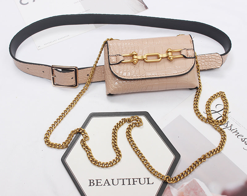 PU Leather Chain Belt Bag – Soulmate Streetwear Accessory | same ANTHEM - Pink - Bag