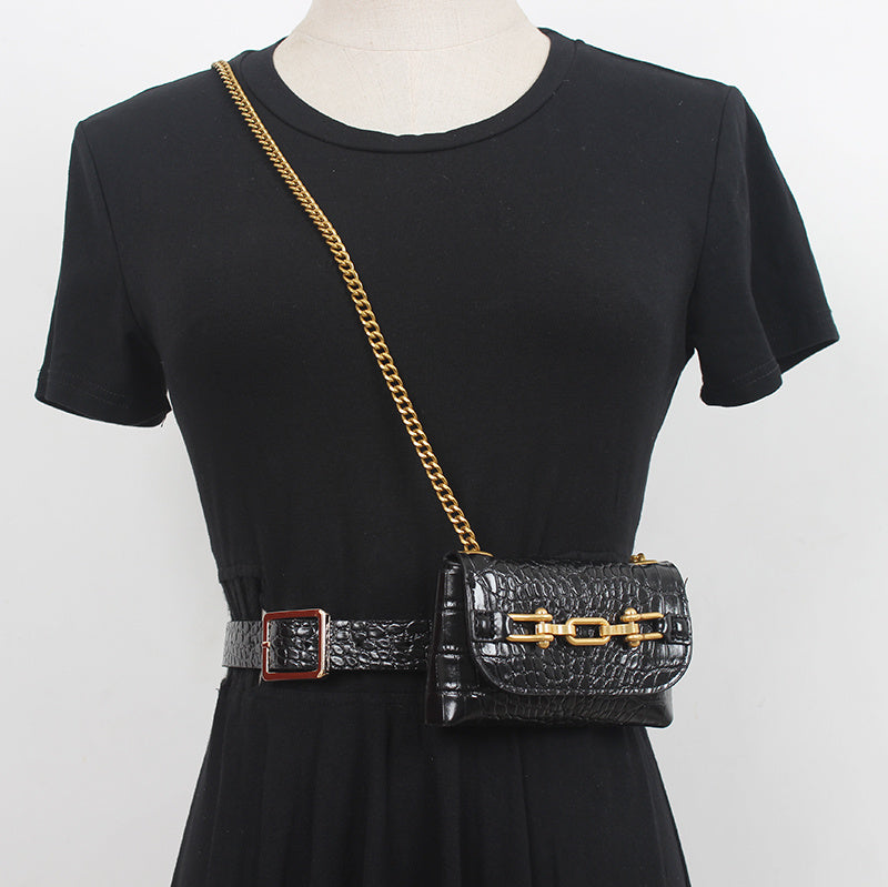 PU Leather Chain Belt Bag – Soulmate Streetwear Accessory | same ANTHEM - Black - Bag
