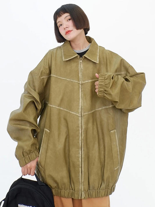 PU Leather Spliced Jacket – same ANTHEM | Soulmate Streetwear