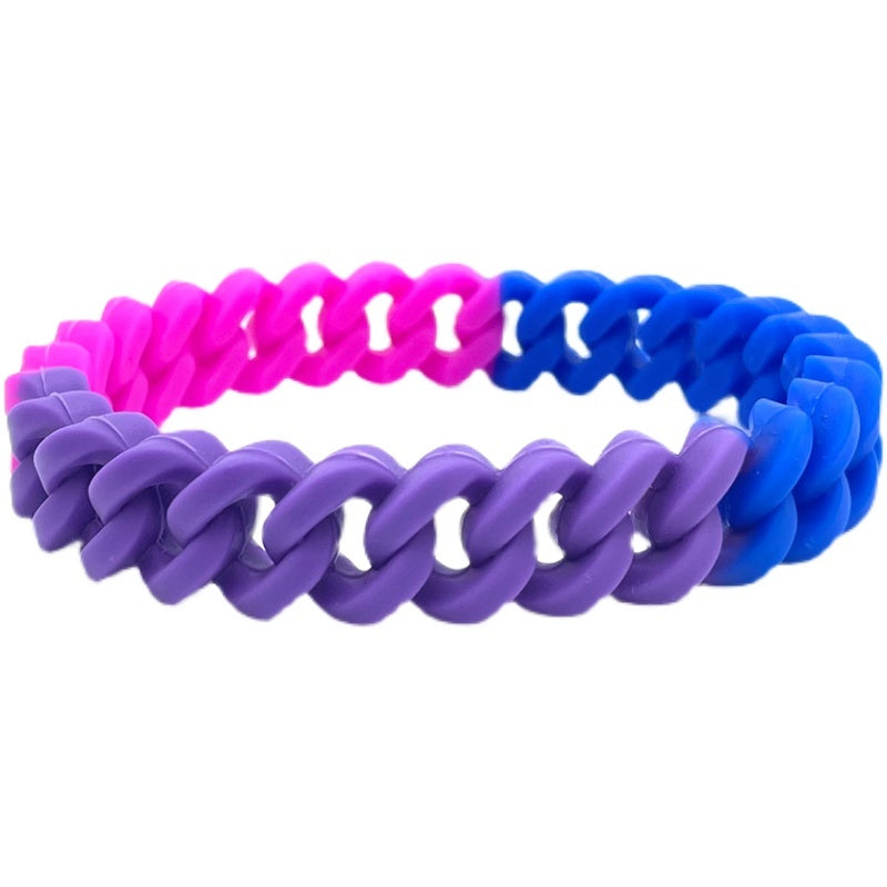 Rainbow Twist Silicone Bracelet – same ANTHEM. Unisex Soulmate Streetwear - Rainbow - Bag