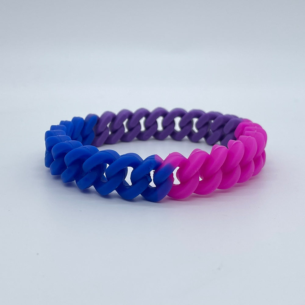 Rainbow Twist Silicone Bracelet – same ANTHEM. Unisex Soulmate Streetwear - Rainbow - Bag