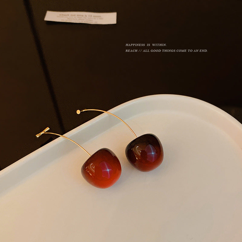 Red Cherry Drop Earrings – Poetic Soulmate Jewellery | same ANTHEM. - Golden