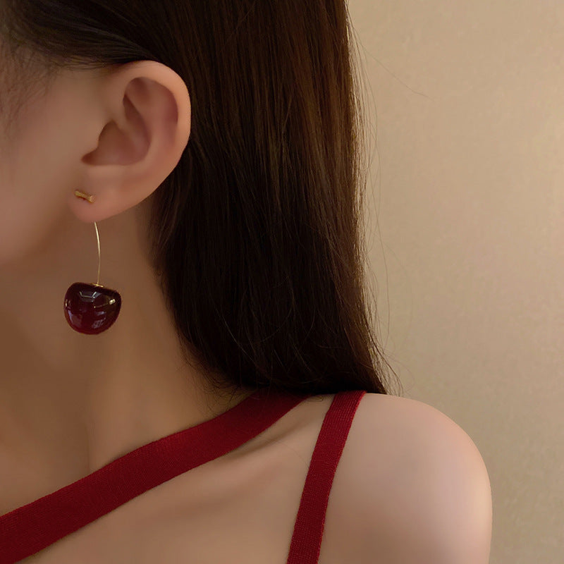 Red Cherry Drop Earrings – Poetic Soulmate Jewellery | same ANTHEM. - Golden