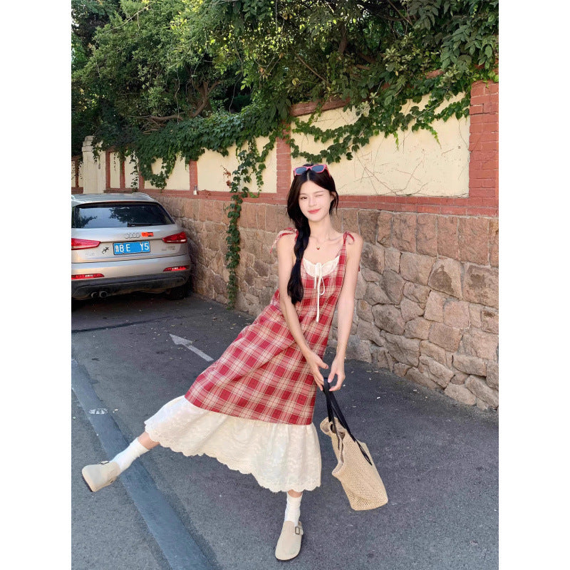 Red Plaid Two-Piece Strapless Dress Women | Vacation & Date Night | same ANTHEM.