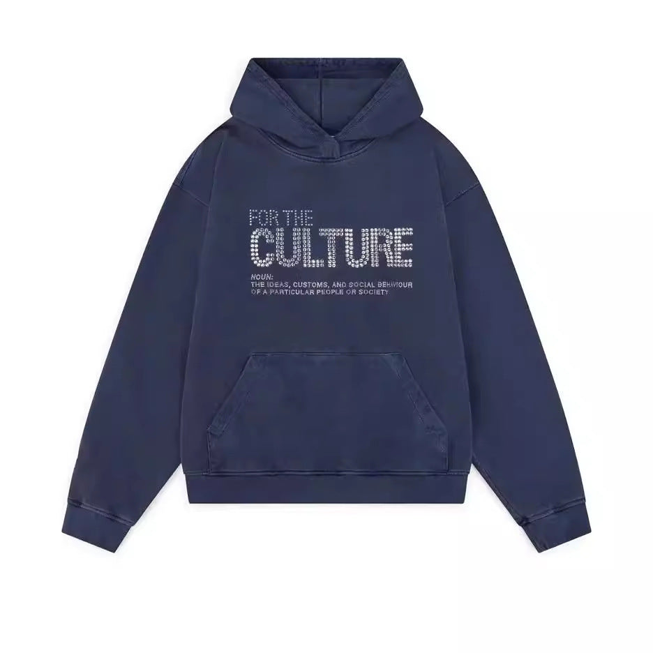 Rhinestone Y2K Crew Neck Hoodie – same ANTHEM | For Lovers Soulmates & Chosen Family - blue / S