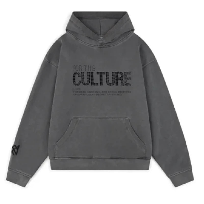 Rhinestone Y2K Crew Neck Hoodie – same ANTHEM | For Lovers Soulmates & Chosen Family - grey / S