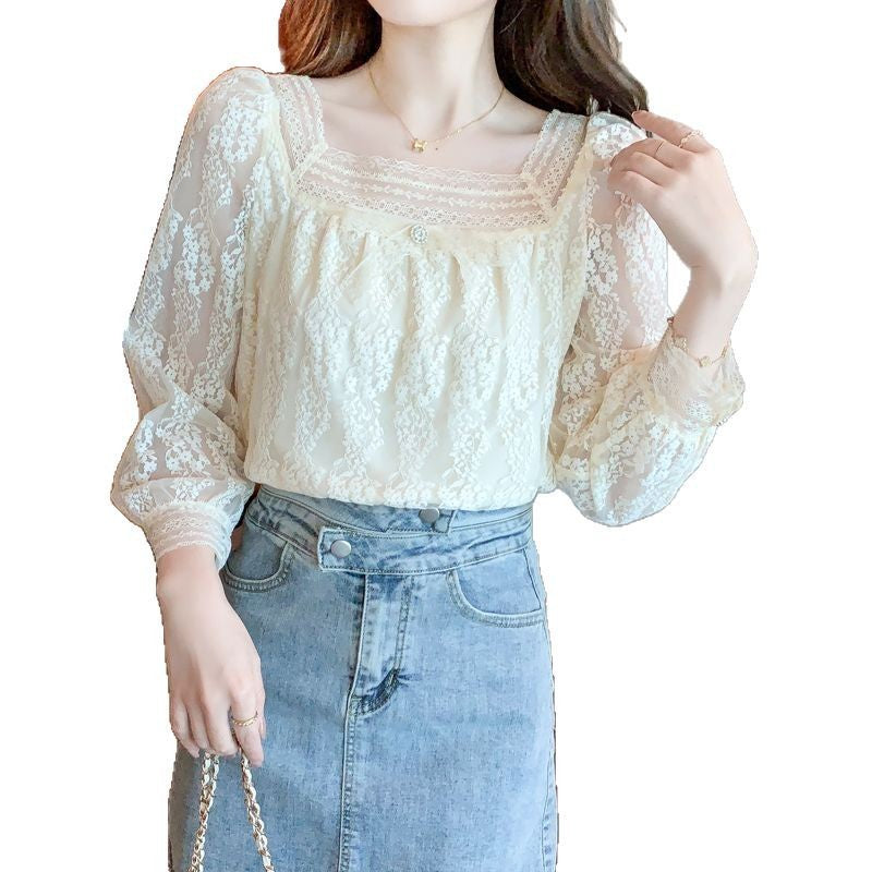 Romantic Boho Square Collar Chiffon Shirt – Vintage Cute Top for Lovers & Soulmates | same ANTHEM