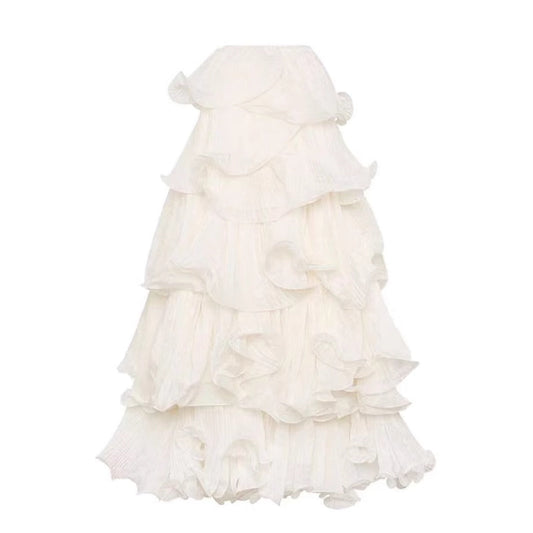 Romantic Dreamy White Soulmate Skirt – Lover’s High Waist Ruffled Elegance for Friends & Free Spirits - Skirt