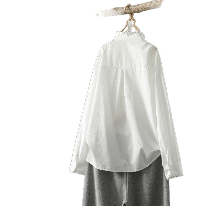 Romantic French White Embroidered Cotton Shirt – Elegant Fairy Dream Top for Lovers & Soulmates | same ANTHEM