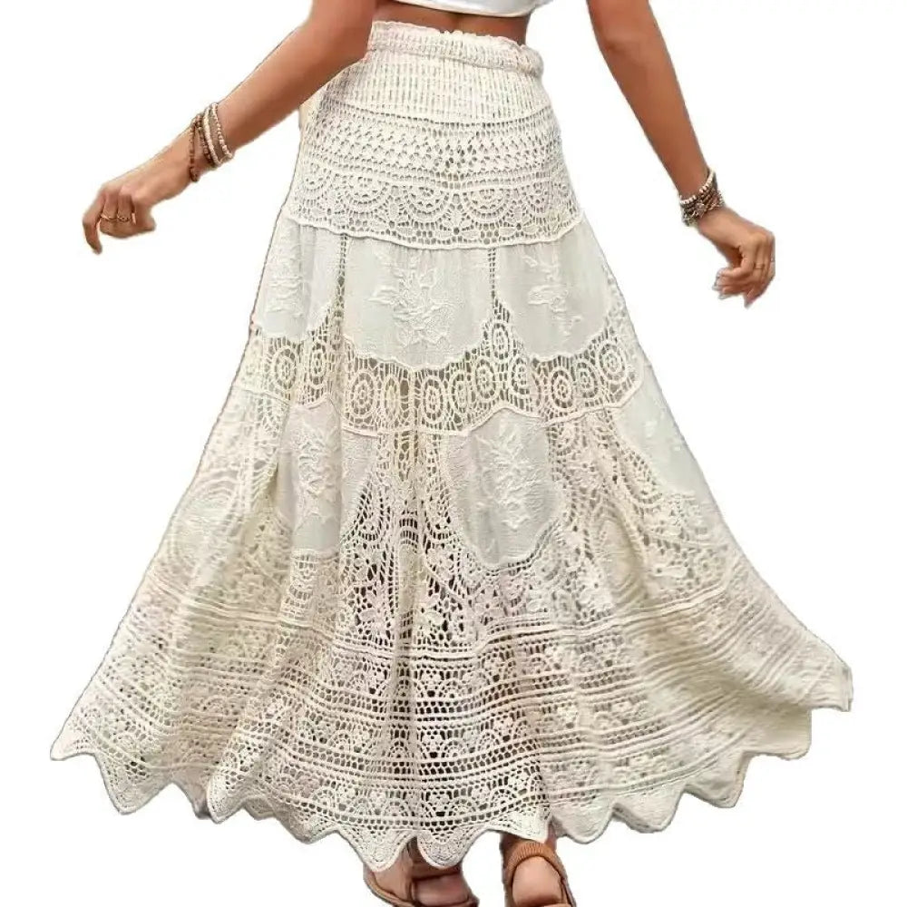 Romantic Knitted Skirt – French Retro Dream for Lovers | Same ANTHEM - Apricot / Free Size