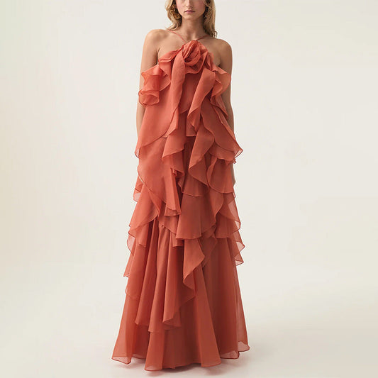 Romantic Lotus Leaf Tulle Long Dress | Dreamy Night Dress | same ANTHEM