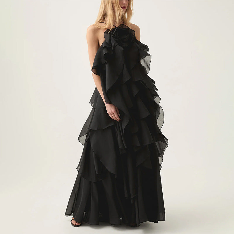 Romantic Lotus Leaf Tulle Long Dress | Dreamy Night Dress | same ANTHEM