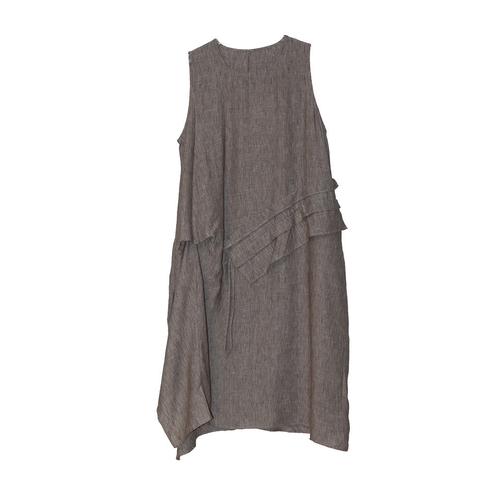 Romantic Sleeveless Drawstring Dress – Dreamy Streetwear Look | same ANTHEM - Coffee / One size