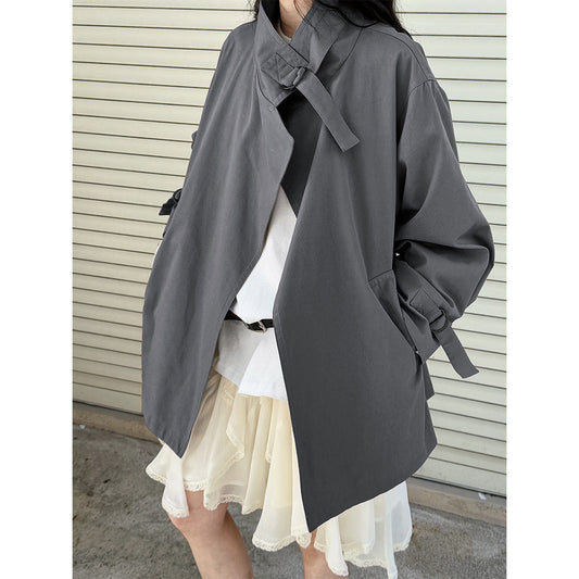 Romantic Stand Collar Trench Coat | same ANTHEM