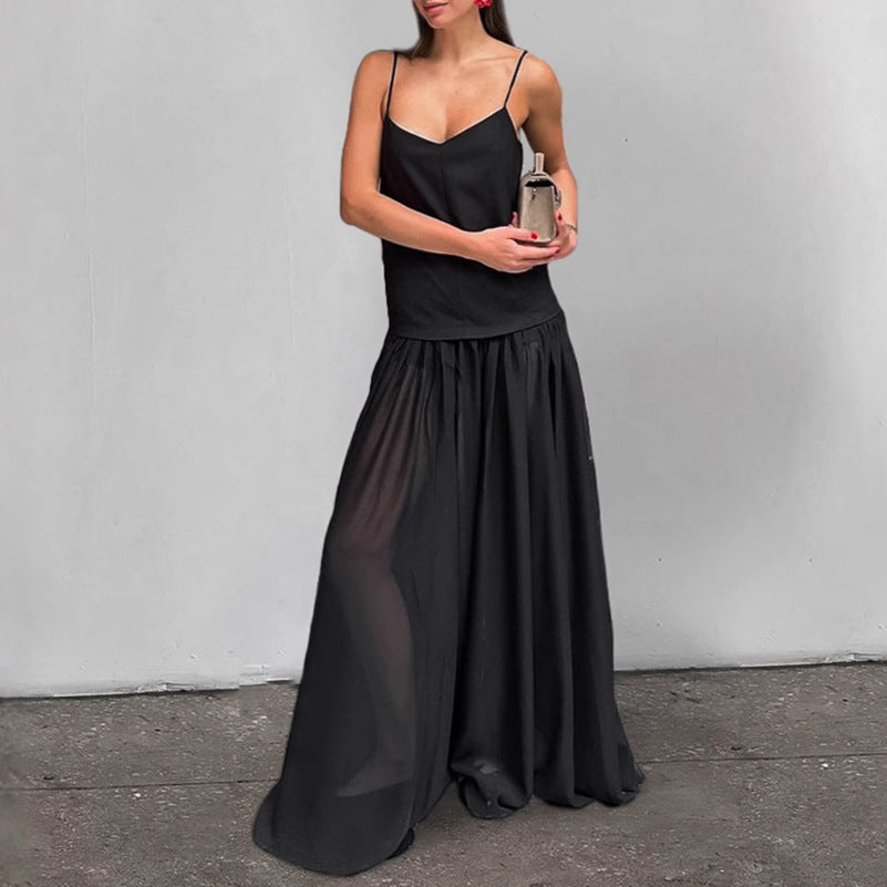 Romantic V-Neck Camisole Long Dress | Dreamy Night Dress | same ANTHEM