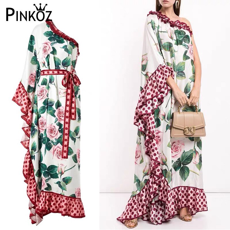 Rose Ruffle Polka Dot Maxi Dress – Dreamy Soulmate Streetwear | same ANTHEM. - Green / XXL