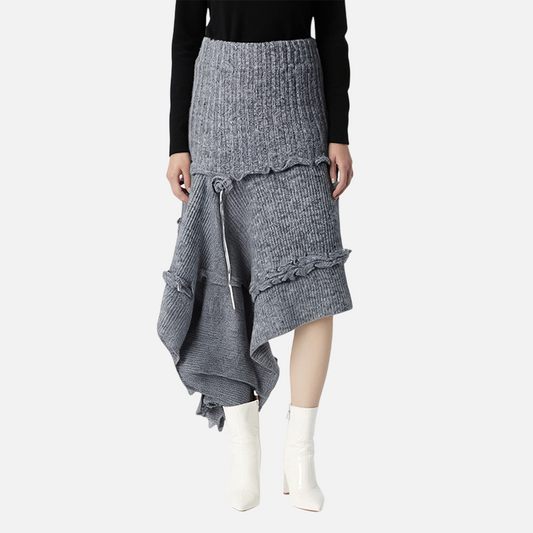 Rose Textured Knitted Midi Skirt – same ANTHEM