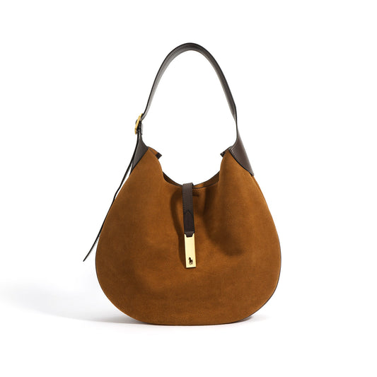Ruched Hobo Luxury PU Leather Crossbody Bag same ANTHEM. - 38*36*10 / brown