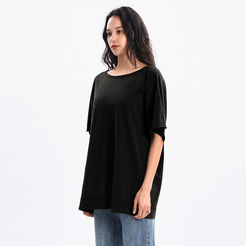 Salt-Washed Vintage T-Shirt Women | Loose Fit Streetwear Tee | same ANTHEM. - Black / M