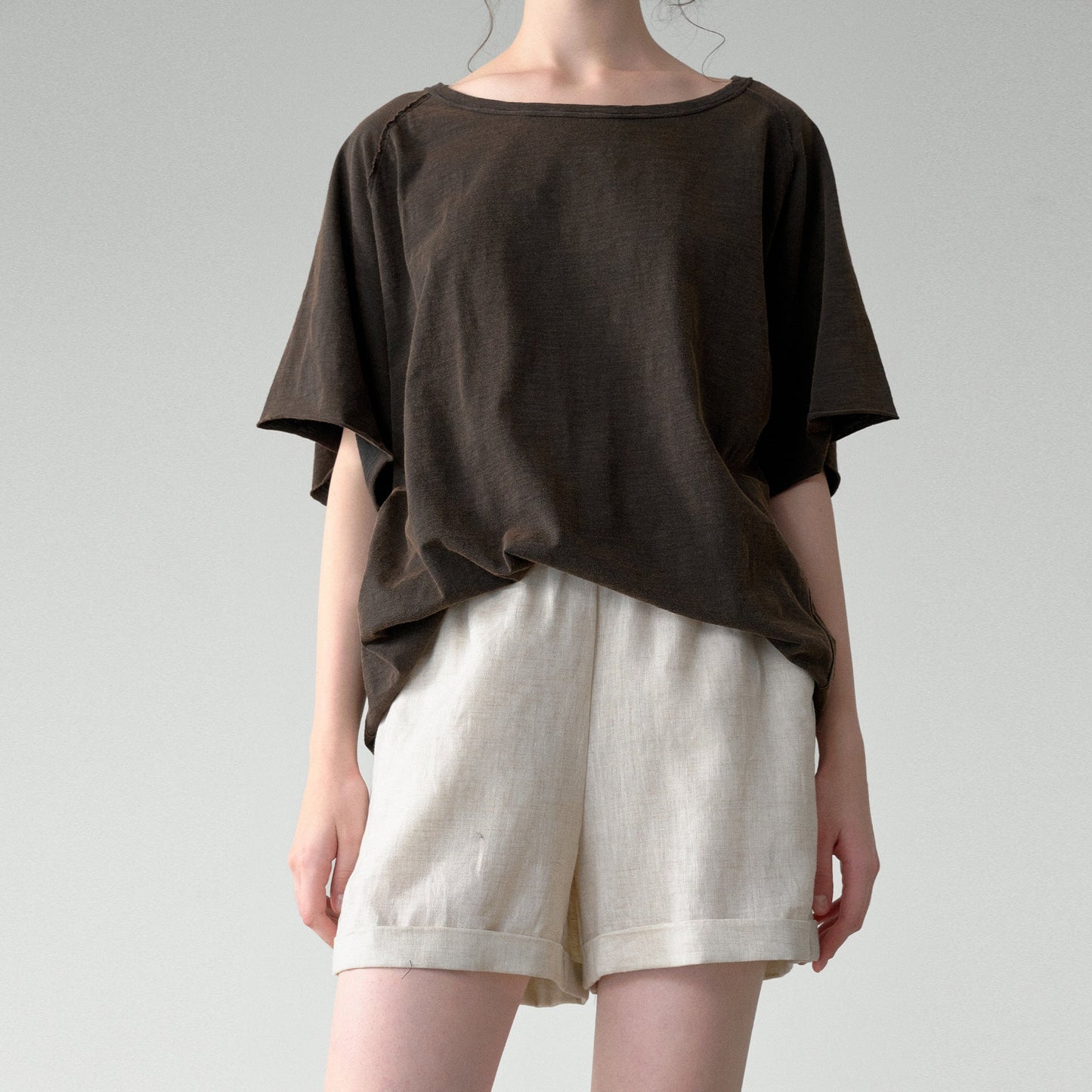 Salt-Washed Vintage T-Shirt Women | Loose Fit Streetwear Tee | same ANTHEM. - Gray Beige / M