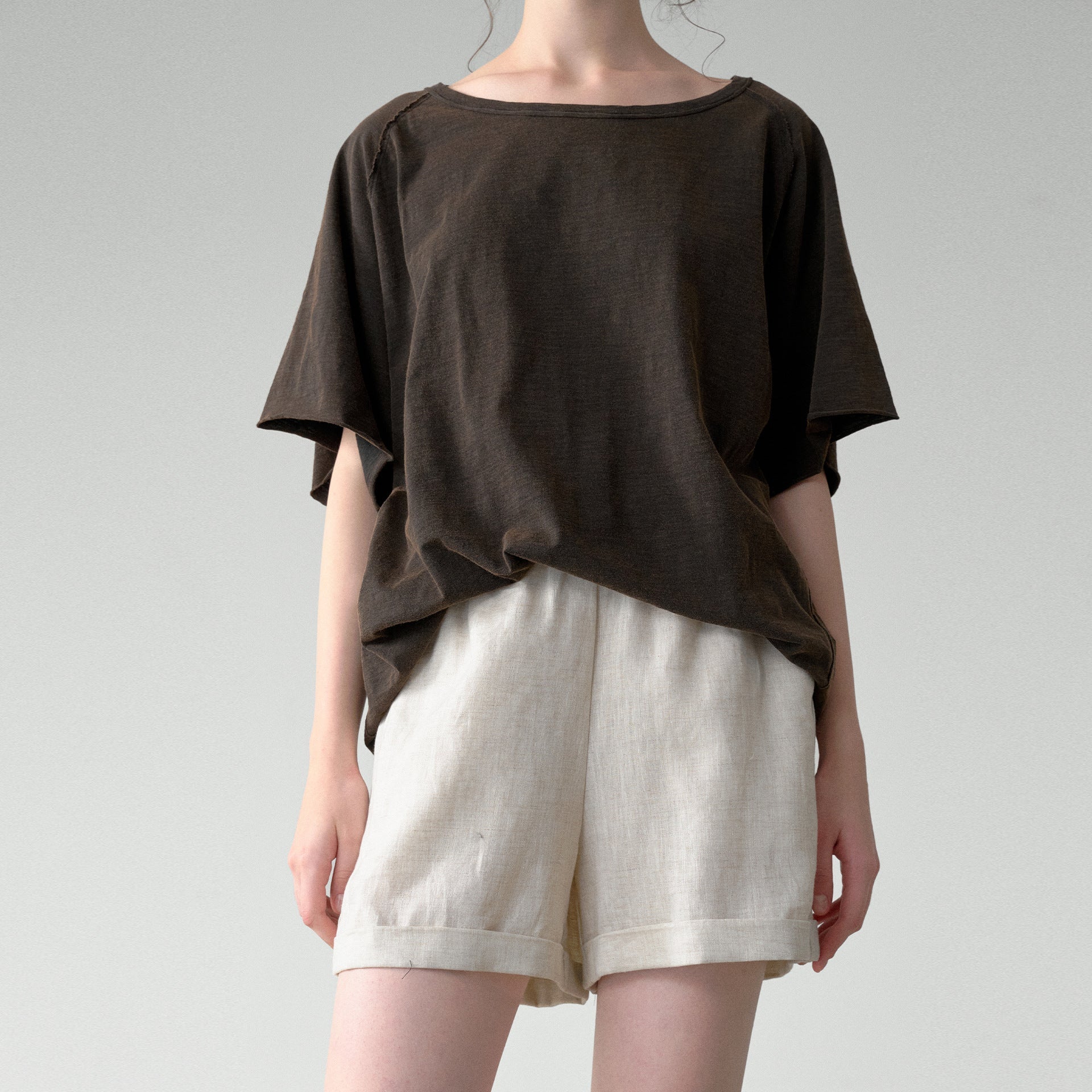 Salt-Washed Vintage T-Shirt Women | Loose Fit Streetwear Tee | same ANTHEM. - Gray Beige / M