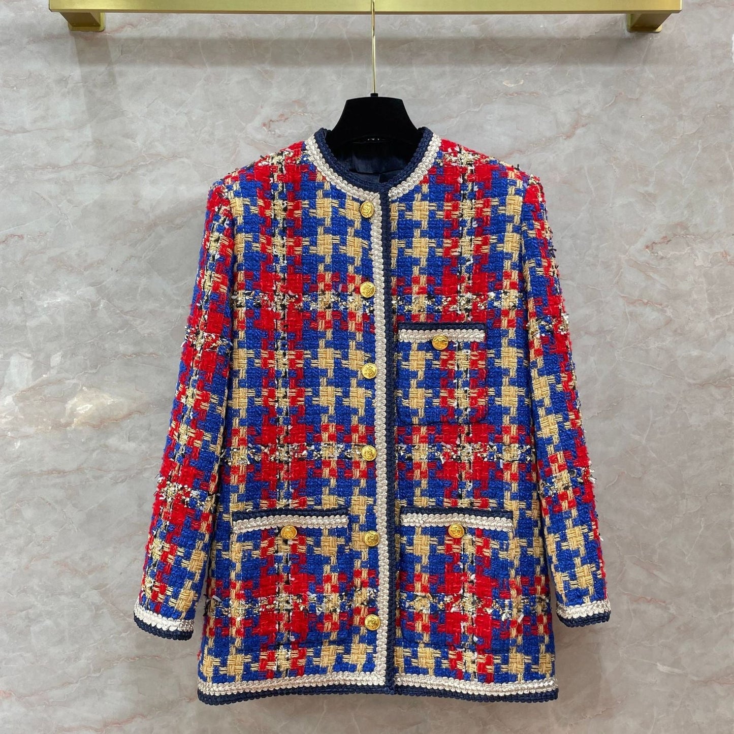 same ANTHEM. Colorful Plaid Tweed Coat – Korean Autumn Streetwear for Soulmates