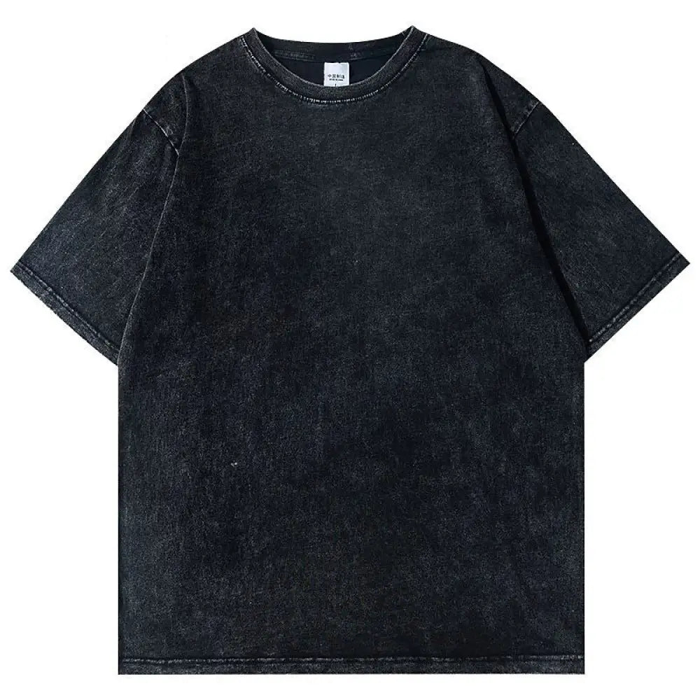 same ANTHEM. Distressed Washed Kikitee Tee – Loose High Street Soulmate Streetwear - Pure Black / M