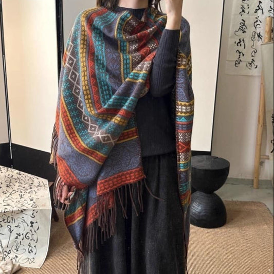same ANTHEM. Ethnic Tassel Shawl – Soulmate Streetwear Scarf for Every Season