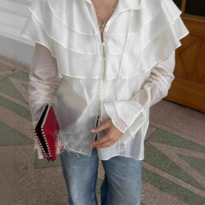 same ANTHEM. French Ruffled White Top – Dreamy Soulmate Streetwear for Women