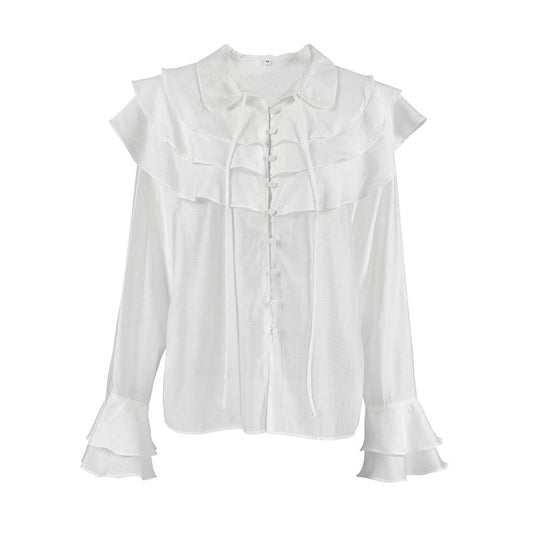 same ANTHEM. French Ruffled White Top – Dreamy Soulmate Streetwear for Women