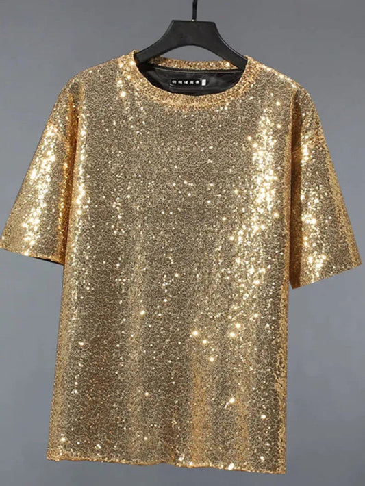 same ANTHEM. Golden Sequin Loose Tee – Soulmate Streetwear for Besties & Lovers